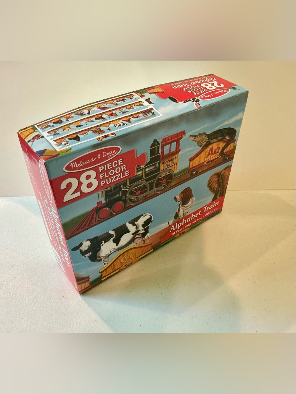 Melissa & Doug ALPHABET TRAIN Floor Puzzle 10 Feet Long Ages 3+ 28 Pieces